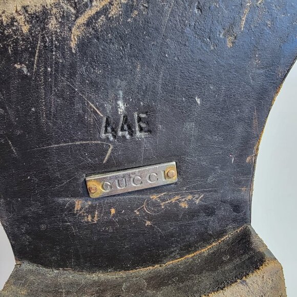 Gucci Men's Black Leather Square Toe Slip-On Loafer Dress Shoes Size 44E, US10.5 - Picture 12 of 12